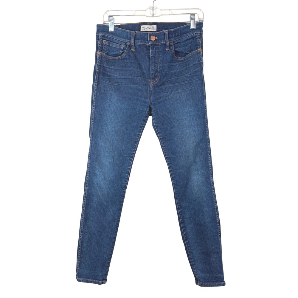 Madewell High Riser Skinny Jeans 29 Blue Medium Wash Stretch Denim 10" High Rise
